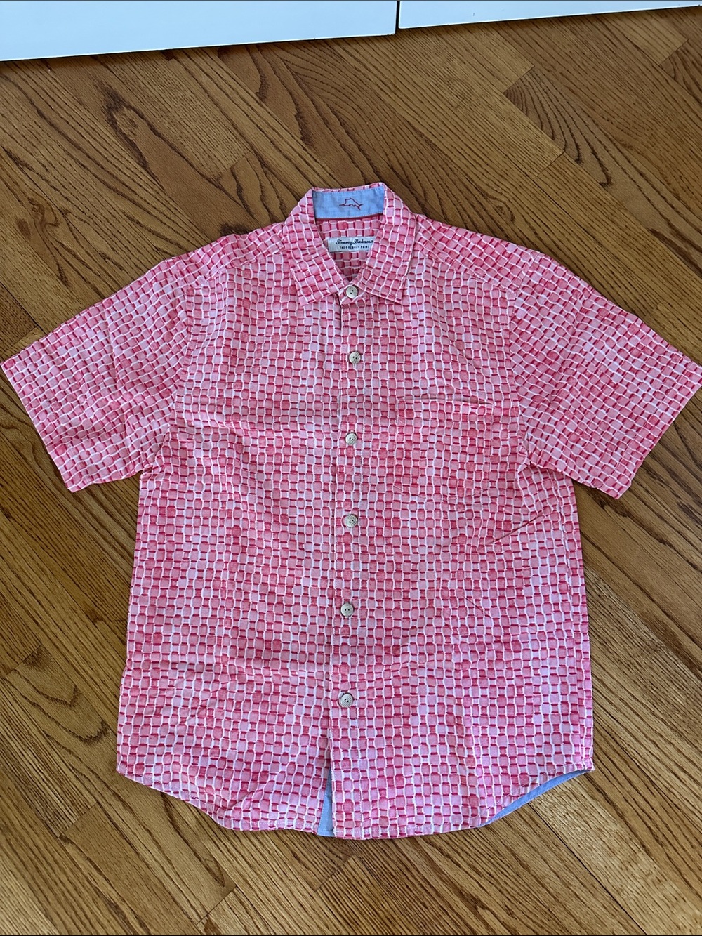 Tommy Bahama Coral Pink Short-Sleeve Button-Down Shirt